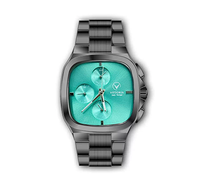 ساعت مچی مردانه ویتوریا مربع دودی تیفانی VT3185